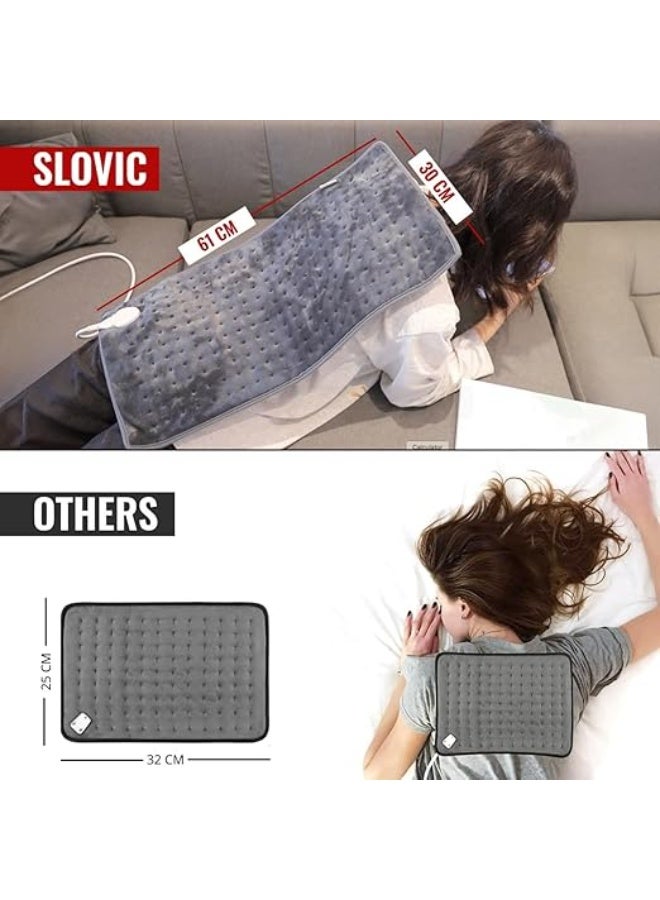 سلوفيك وسادة حرارية كهربائية حجم كبير (XL) لتسكين آلام الظهر وتقلصات الدورة الشهرية - قربة طبية للأكتاف والركبة والجسم - وسادة تدفئة علاجية للعضلات - Image 2